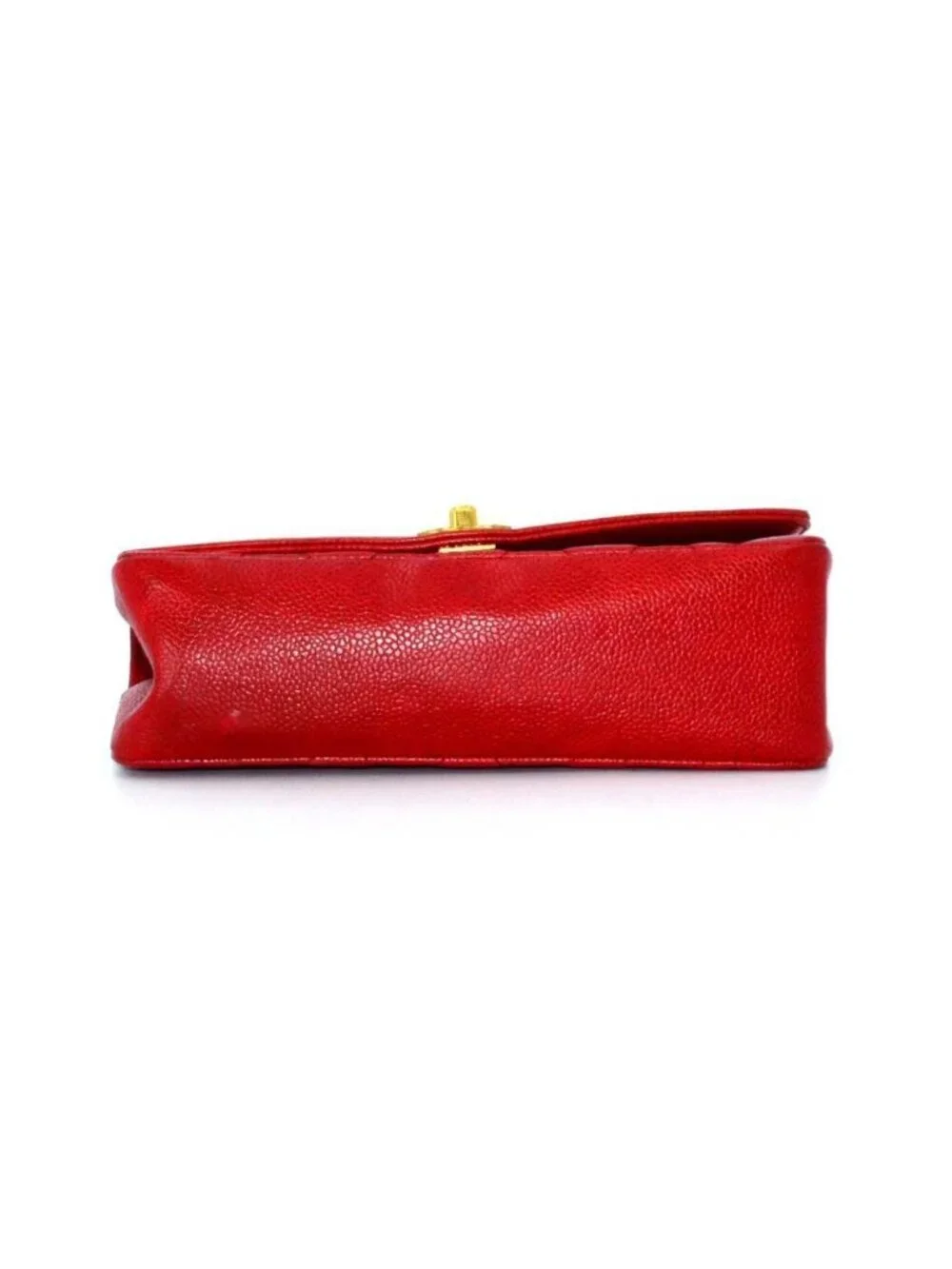 Chanel Quilted Diana 22 Chain Shoulder Caviar Leather Red Flat
